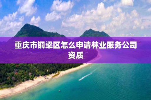 重庆市铜梁区怎么申请林业服务公司资质