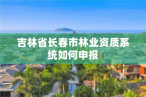 吉林省长春市林业资质系统如何申报