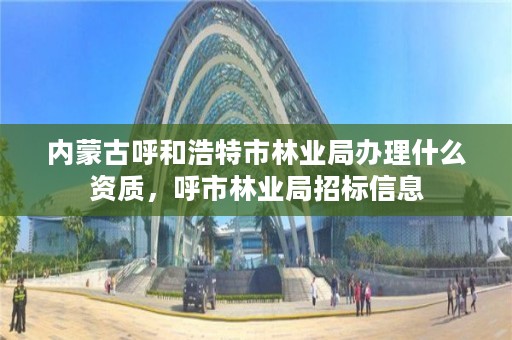 内蒙古呼和浩特市林业局办理什么资质，呼市林业局招标信息