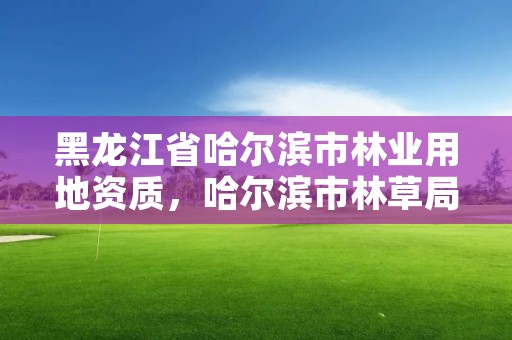 黑龙江省哈尔滨市林业用地资质，哈尔滨市林草局官网