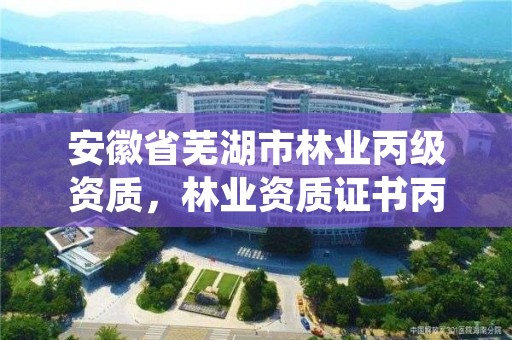 安徽省芜湖市林业丙级资质，林业资质证书丙级