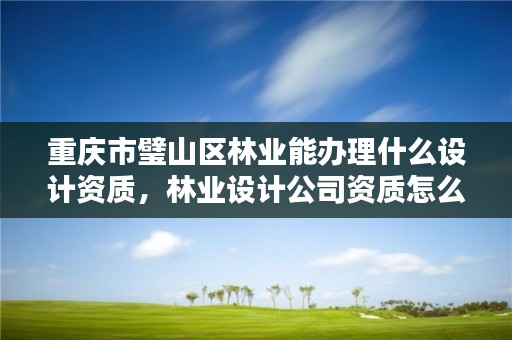 重庆市璧山区林业能办理什么设计资质，林业设计公司资质怎么办