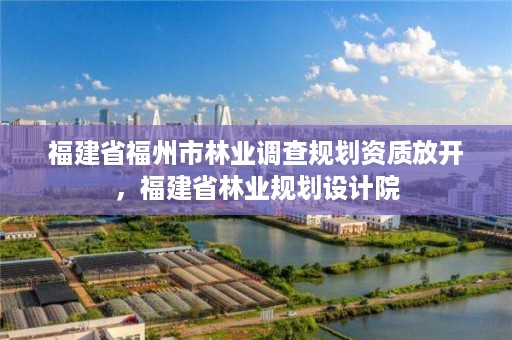 福建省福州市林业调查规划资质放开，福建省林业规划设计院