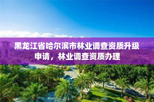 黑龙江省哈尔滨市林业调查资质升级申请，林业调查资质办理