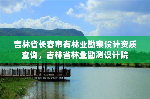 吉林省长春市有林业勘察设计资质查询，吉林省林业勘测设计院