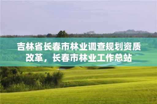 吉林省长春市林业调查规划资质改革，长春市林业工作总站