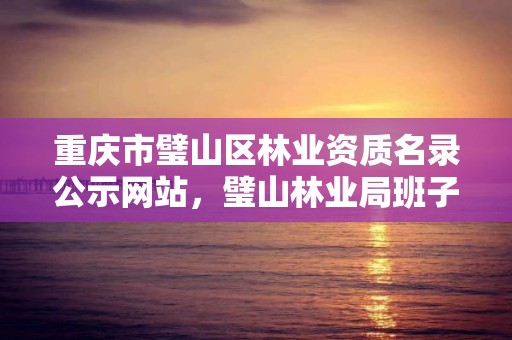 重庆市璧山区林业资质名录公示网站，璧山林业局班子成员