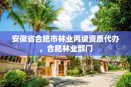 安徽省合肥市林业丙级资质代办，合肥林业部门