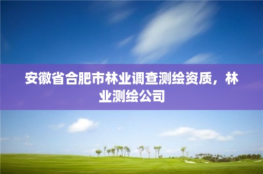 安徽省合肥市林业调查测绘资质，林业测绘公司