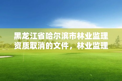 黑龙江省哈尔滨市林业监理资质取消的文件，林业监理工程师报考条件