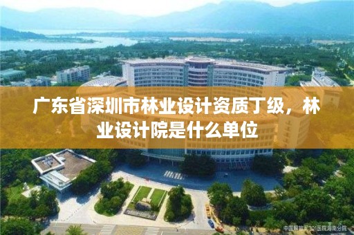 广东省深圳市林业设计资质丁级，林业设计院是什么单位