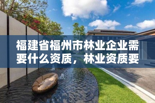 福建省福州市林业企业需要什么资质，林业资质要求