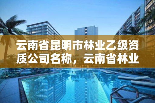 云南省昆明市林业乙级资质公司名称，云南省林业运输总公司昆明分公司