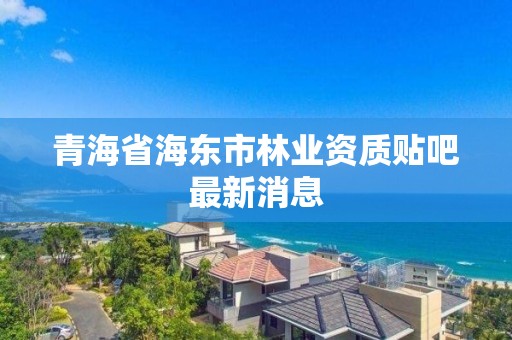 青海省海东市林业资质贴吧最新消息