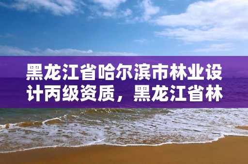 黑龙江省哈尔滨市林业设计丙级资质，黑龙江省林业设计研究院是事业单位吗