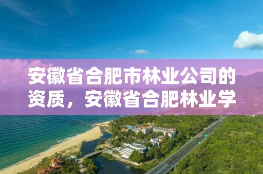 安徽省合肥市林业公司的资质，安徽省合肥林业学校