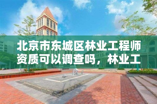 北京市东城区林业工程师资质可以调查吗，林业工程师怎么评