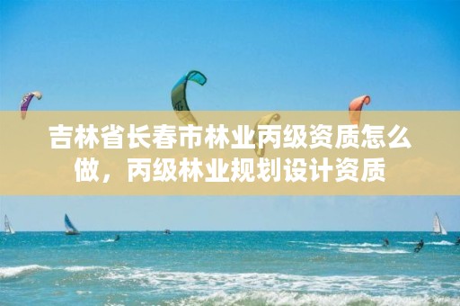 吉林省长春市林业丙级资质怎么做，丙级林业规划设计资质