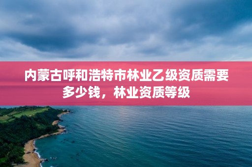 内蒙古呼和浩特市林业乙级资质需要多少钱，林业资质等级