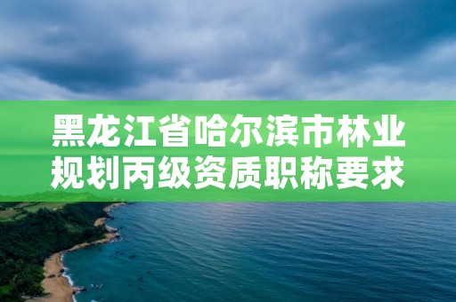 黑龙江省哈尔滨市林业规划丙级资质职称要求，哈尔滨林业设计院官网