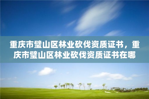 重庆市璧山区林业砍伐资质证书，重庆市璧山区林业砍伐资质证书在哪办理