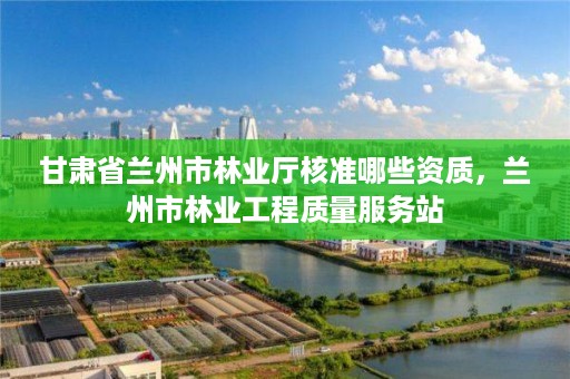 甘肃省兰州市林业厅核准哪些资质，兰州市林业工程质量服务站