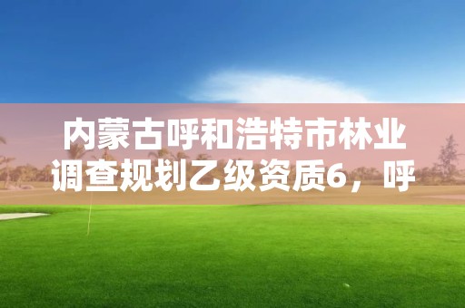 内蒙古呼和浩特市林业调查规划乙级资质6，呼和浩特市林业与草原局