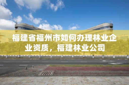 福建省福州市如何办理林业企业资质，福建林业公司