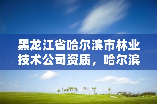 黑龙江省哈尔滨市林业技术公司资质，哈尔滨林业服务总站