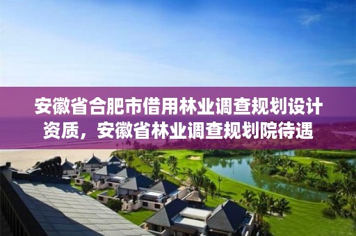 安徽省合肥市借用林业调查规划设计资质，安徽省林业调查规划院待遇