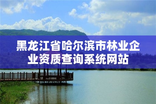 黑龙江省哈尔滨市林业企业资质查询系统网站