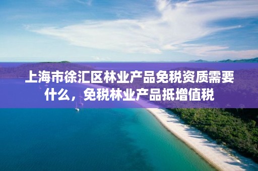 上海市徐汇区林业产品免税资质需要什么，免税林业产品抵增值税