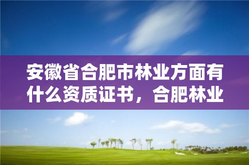 安徽省合肥市林业方面有什么资质证书，合肥林业部门