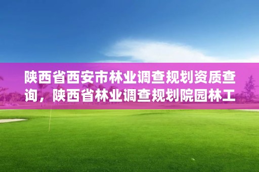 陕西省西安市林业调查规划资质查询，陕西省林业调查规划院园林工程分院