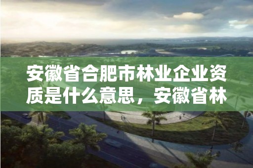 安徽省合肥市林业企业资质是什么意思，安徽省林业信息网