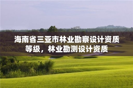 海南省三亚市林业勘察设计资质等级，林业勘测设计资质