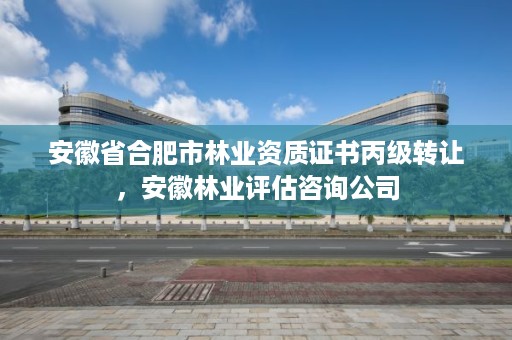 安徽省合肥市林业资质证书丙级转让，安徽林业评估咨询公司