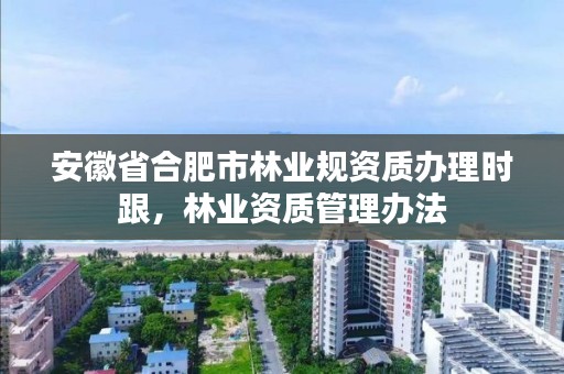 安徽省合肥市林业规资质办理时跟，林业资质管理办法