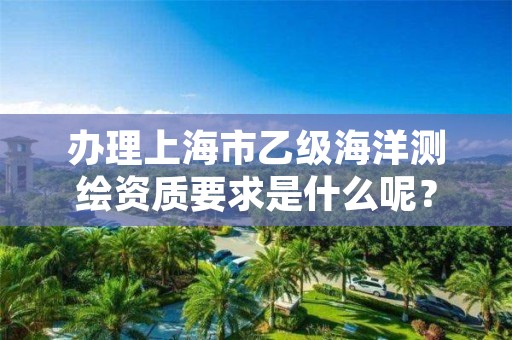 办理上海市乙级海洋测绘资质要求是什么呢？