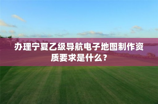 办理宁夏乙级导航电子地图制作资质要求是什么？