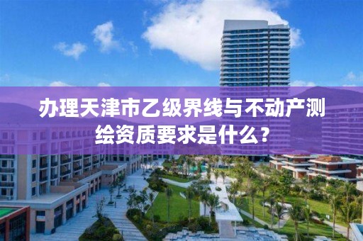 办理天津市乙级界线与不动产测绘资质要求是什么？