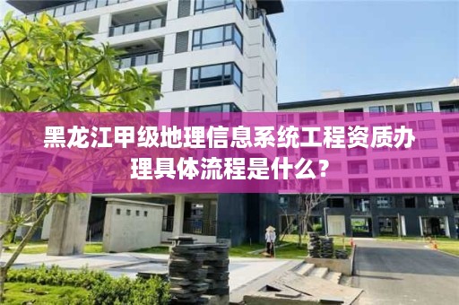 黑龙江甲级地理信息系统工程资质办理具体流程是什么？