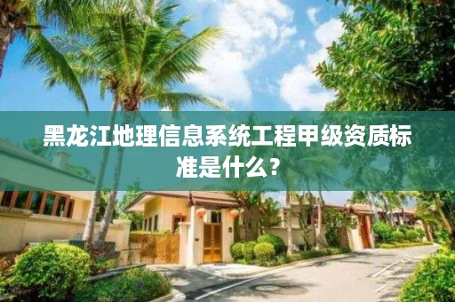 黑龙江地理信息系统工程甲级资质标准是什么？