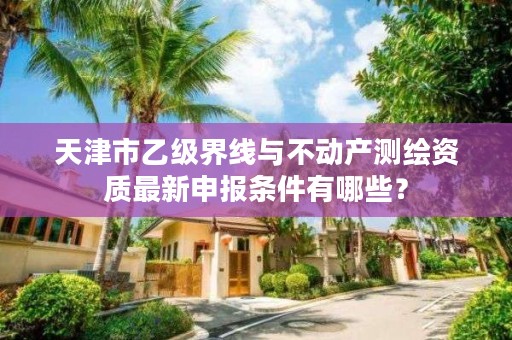 天津市乙级界线与不动产测绘资质最新申报条件有哪些？