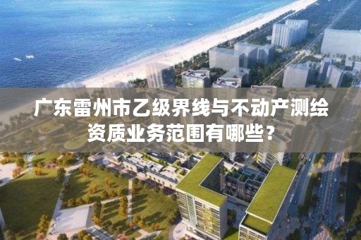 广东雷州市乙级界线与不动产测绘资质业务范围有哪些？