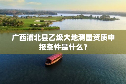 广西浦北县乙级大地测量资质申报条件是什么？