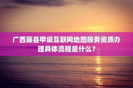 广西藤县甲级互联网地图服务资质办理具体流程是什么？