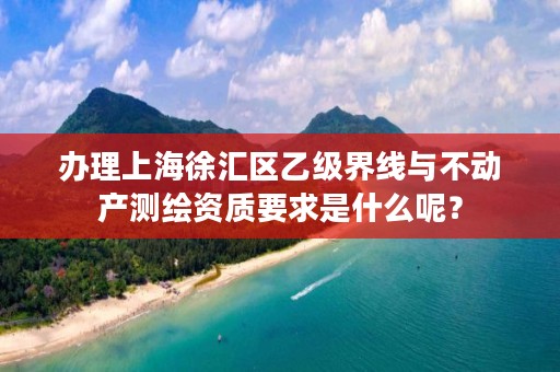 办理上海徐汇区乙级界线与不动产测绘资质要求是什么呢？