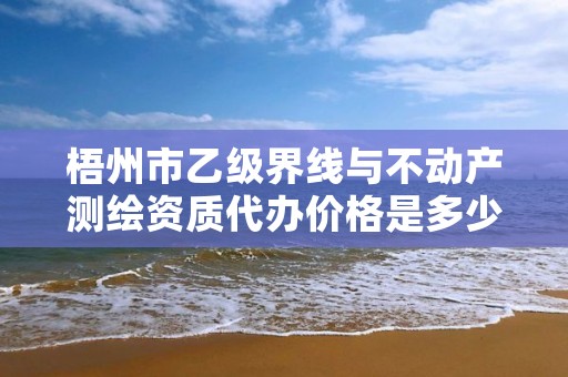 梧州市乙级界线与不动产测绘资质代办价格是多少钱呢？