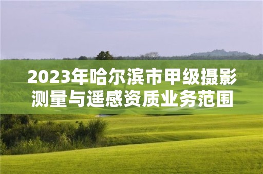 2023年哈尔滨市甲级摄影测量与遥感资质业务范围有哪些？